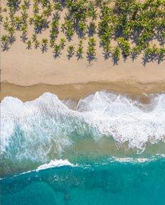 Blue water beach